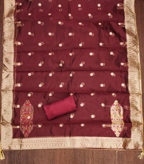 Maroon_Banarasi_Silk_Jacquard_Salwar_Suit_Dress_Material_With_Zardosi_Handwork_&_Placement_Woven_Dupatta_Unstitched