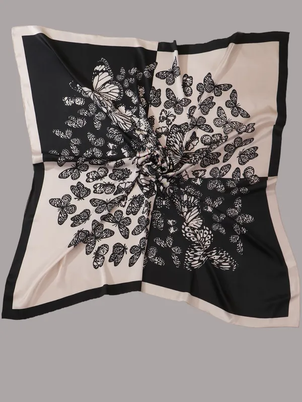 Black_&_Beige_Polyester_Satin_Silk_Premium_&_Elegant_Digital_Printed_Square_Scarf_For_Women