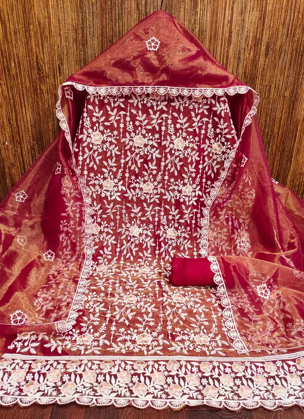 Maroon_Floral_Elegance_Organza_Salwar_Suit_Set_Unstitched