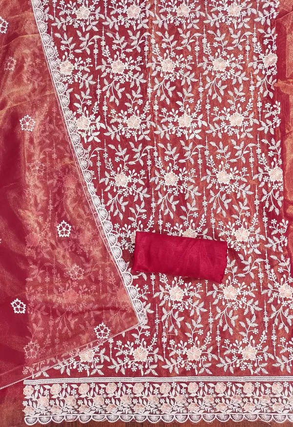 Maroon_Floral_Elegance_Organza_Salwar_Suit_Set_Unstitched