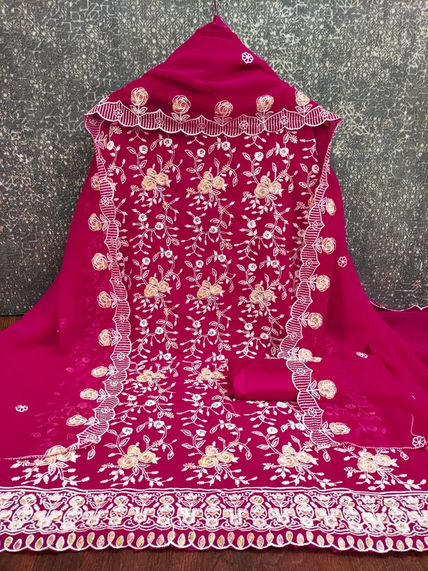 Magenta_Georgette_Salwar_Suit_Dress_Material_With_Floral_Thread_Work_Unstitched