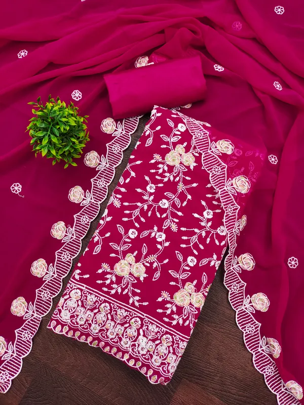 Magenta_Georgette_Salwar_Suit_Dress_Material_With_Floral_Thread_Work_Unstitched
