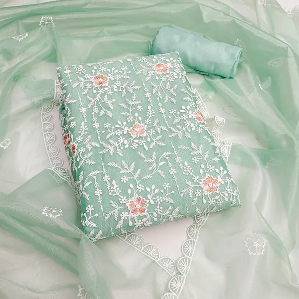 Sea_Green_Floral_Elegance_Organza_Salwar_Suit_Set_Unstitched