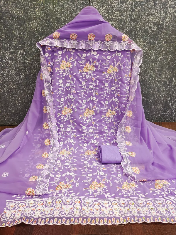 Lavender_Georgette_Salwar_Suit_Dress_Material_With_Floral_Thread_Work_Unstitched