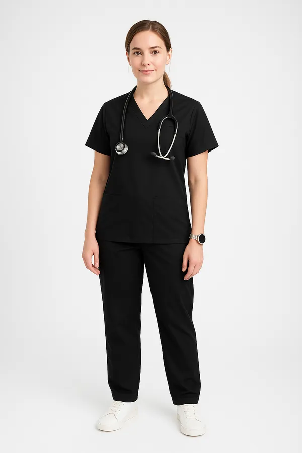 Black_Womens_5-Pocket_Comfortable_Cotton_Blend_Medical_Uniform