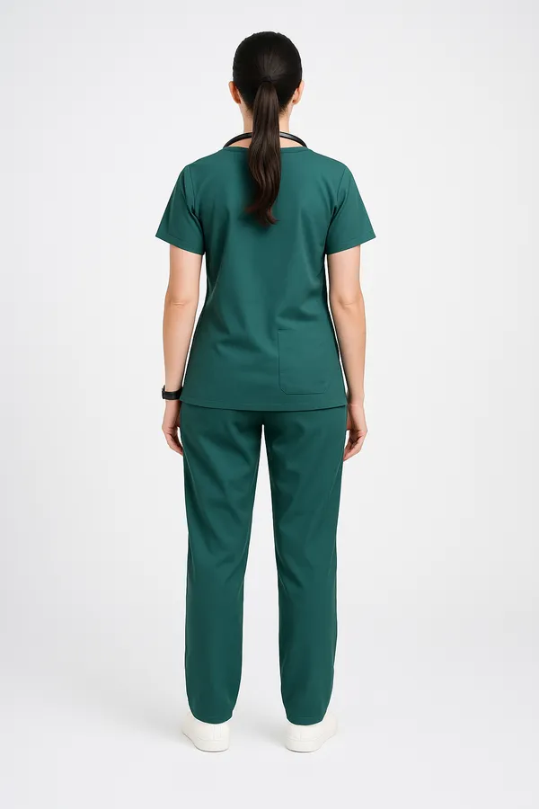 Bottle_Green_Womens_5-Pocket_Comfortable_Cotton_Blend_Medical_Uniform