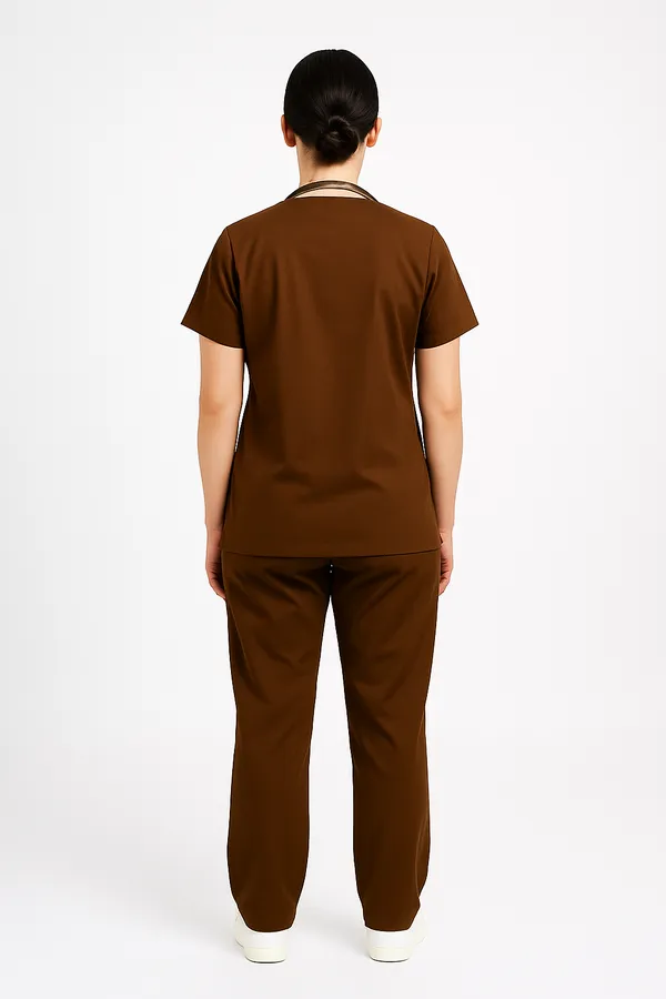 Brown_Womens_5-Pocket_Comfortable_Cotton_Blend_Medical_Uniform