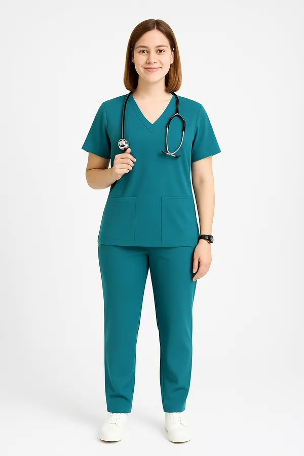 Forest_Green_Womens_5-Pocket_Comfortable_Cotton_Blend_Medical_Uniform