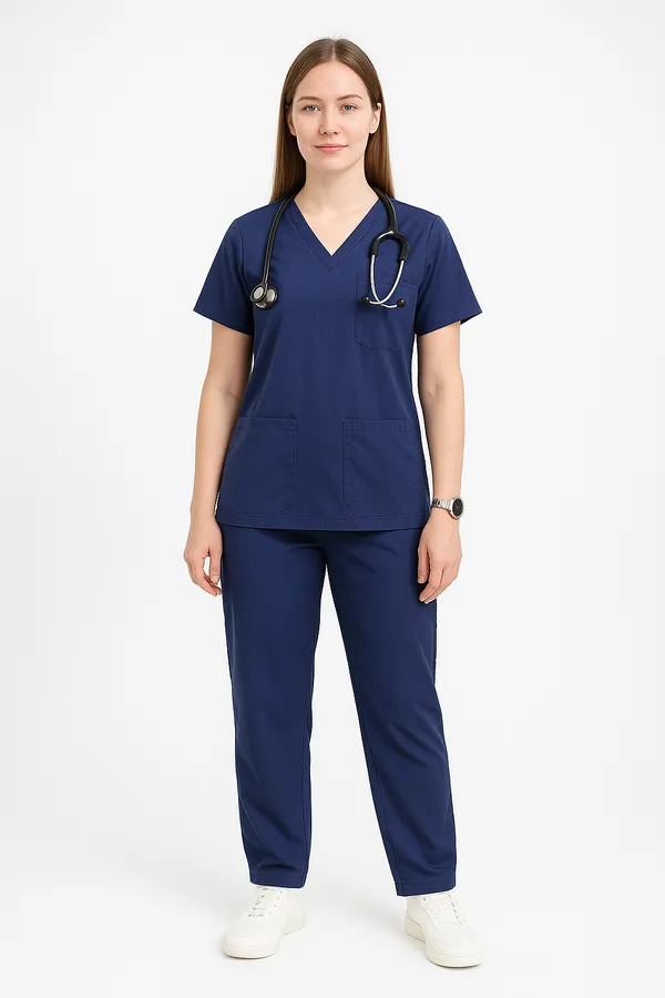 Navy_Blue_Womens_5-Pocket_Comfortable_Cotton_Blend_Medical_Uniform