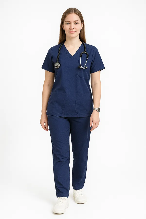 Navy_Blue_Womens_5-Pocket_Comfortable_Cotton_Blend_Medical_Uniform
