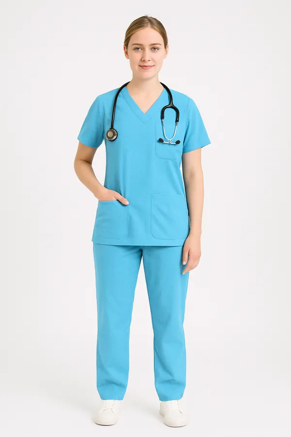 Sky-Blue_Womens_5-Pocket_Comfortable_Cotton_Blend_Medical_Uniform