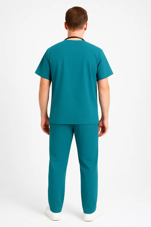 Forest_Green_Mens_5-Pocket_Comfortable_Cotton_Blend_Medical_Uniform