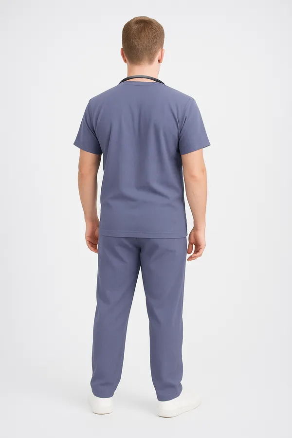 Grey_Mens_5-Pocket_Comfortable_Cotton_Blend_Medical_Uniform