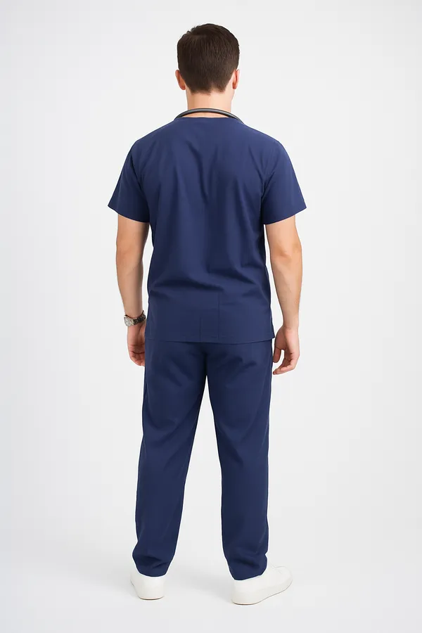 Navy_Blue_Mens_5-Pocket_Comfortable_Cotton_Blend_Medical_Uniform
