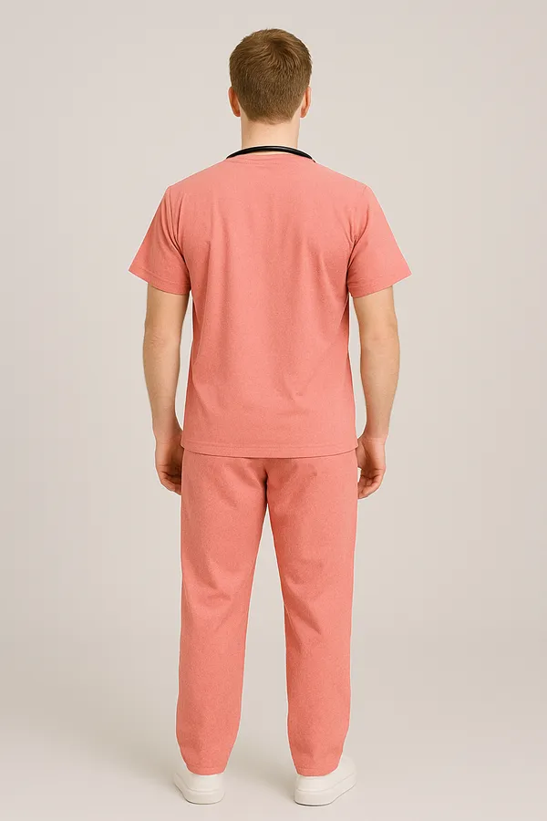 Pink_Mens_5-Pocket_Comfortable_Cotton_Blend_Medical_Uniform