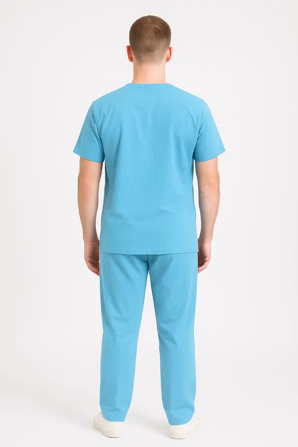 Sky_Blue_Mens_5-Pocket_Comfortable_Cotton_Blend_Medical_Uniform