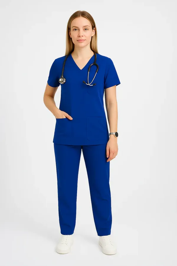 Peacock_Blue_Womens_5-Pocket_Comfortable_Cotton_Blend_Medical_Uniform