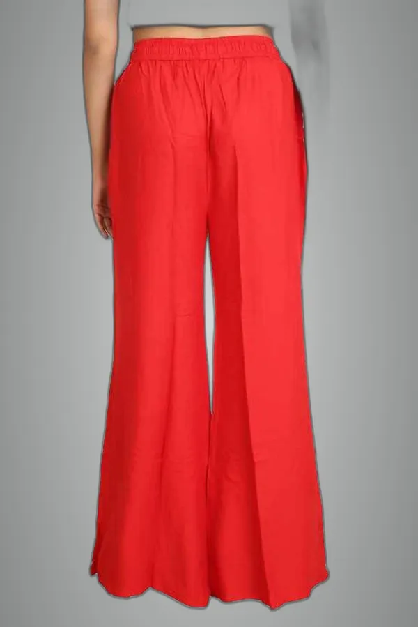 Red_Viscose_Rayon_Trousers_For_Women