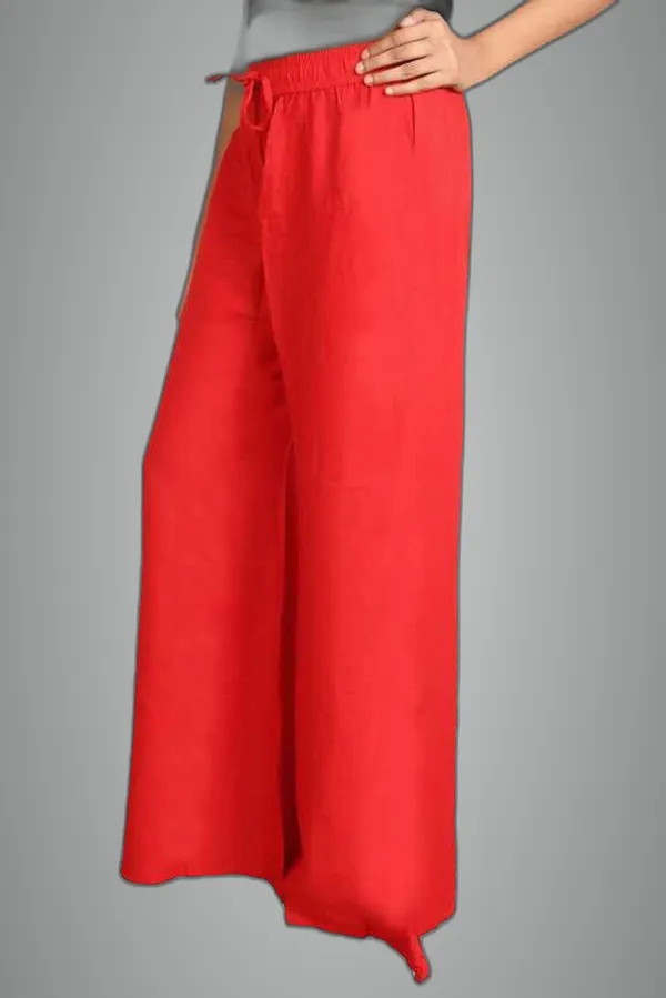 Red_Viscose_Rayon_Trousers_For_Women
