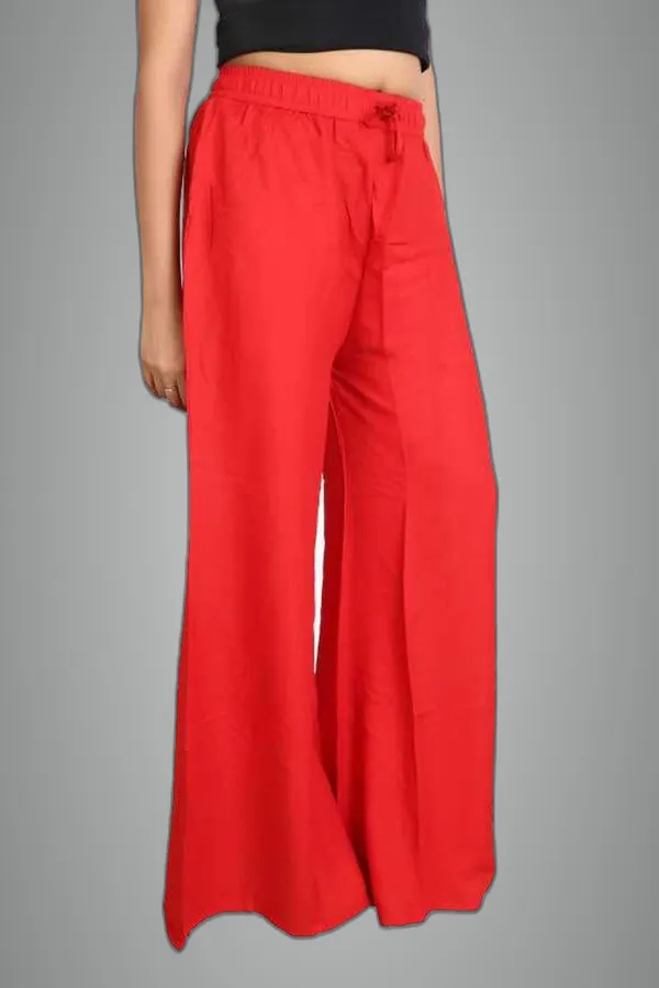 Red_Viscose_Rayon_Trousers_For_Women