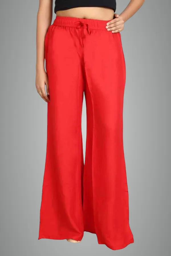 Red_Viscose_Rayon_Trousers_For_Women