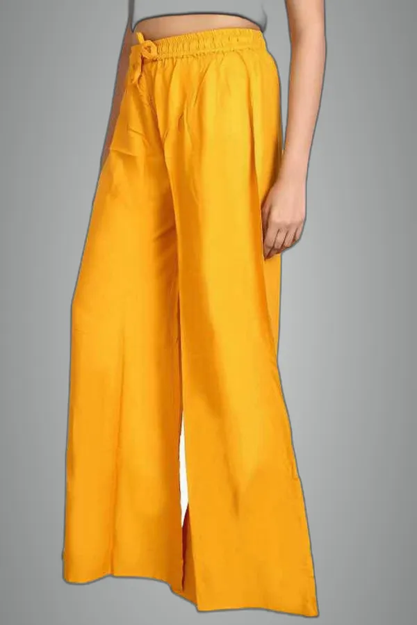 Yellow_Viscose_Rayon_Trousers_For_Women