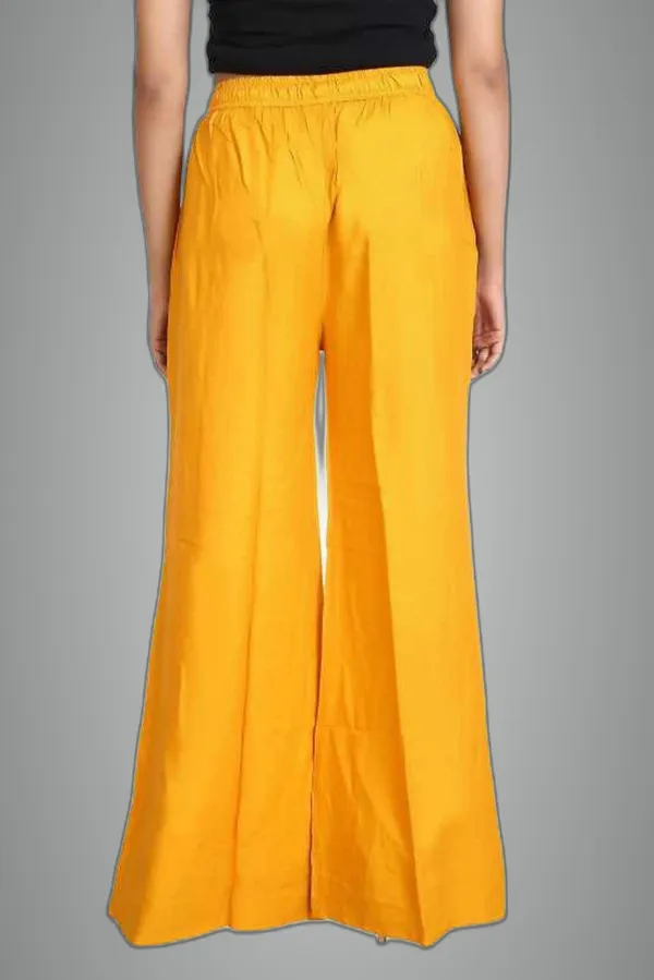 Yellow_Viscose_Rayon_Trousers_For_Women