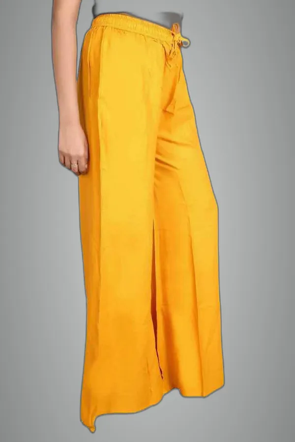 Yellow_Viscose_Rayon_Trousers_For_Women