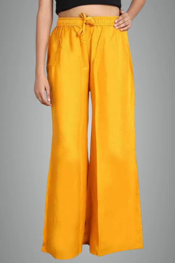 Yellow_Viscose_Rayon_Trousers_For_Women