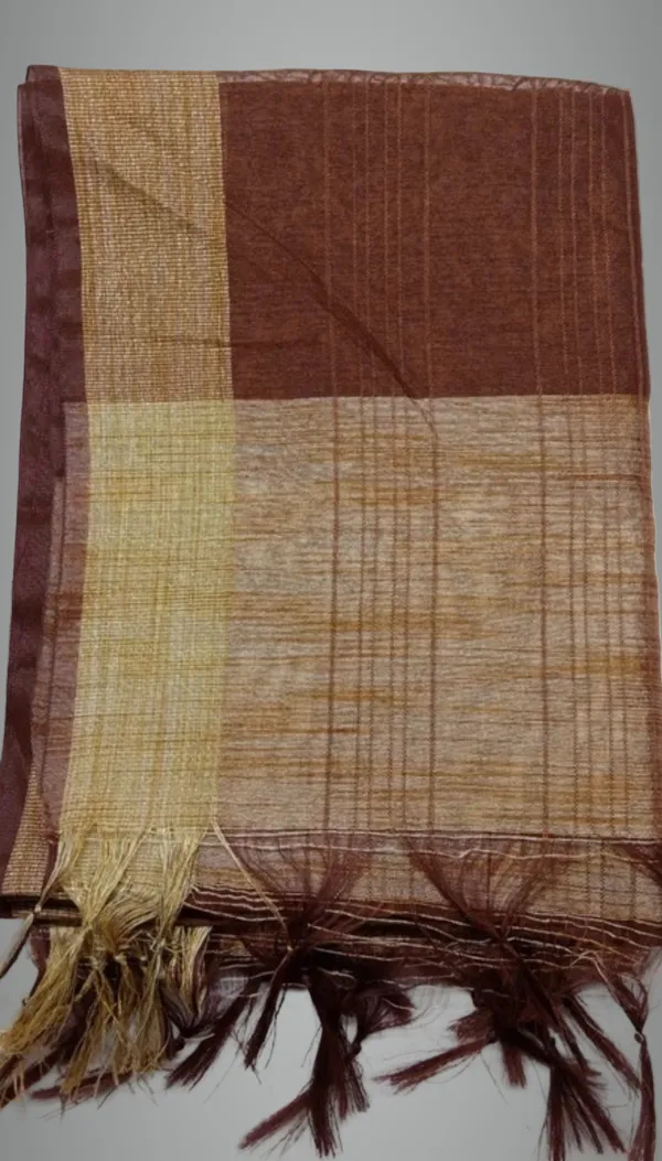 Brown_Silk_Blend_Woven_Dupatta_For_Women