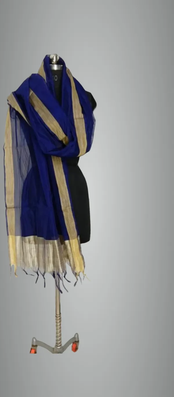 Dark_Blue_Silk_Blend_Woven_Dupatta_For_Women