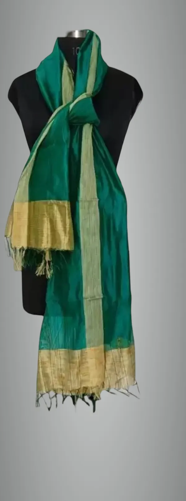Dark_Green_Silk_Blend_Woven_Dupatta_For_Women