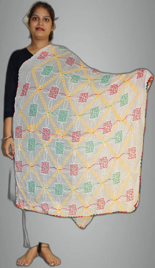 White_Chiffon_Embroide_Dupatta_For_Women