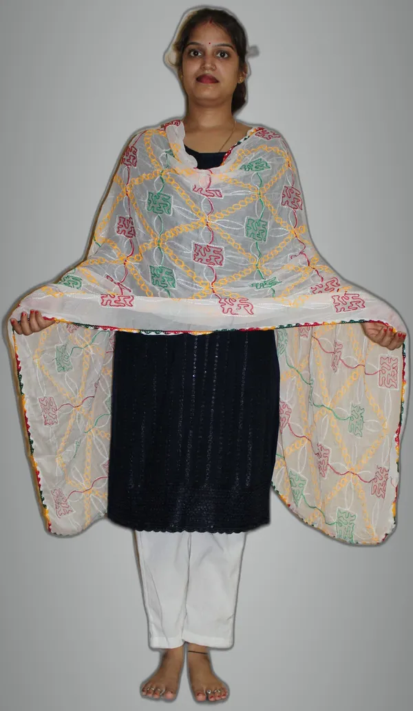 White_Chiffon_Embroide_Dupatta_For_Women