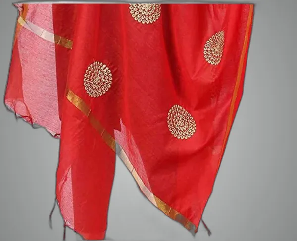 Red_Organza_Embroide_Dupatta_For_Women