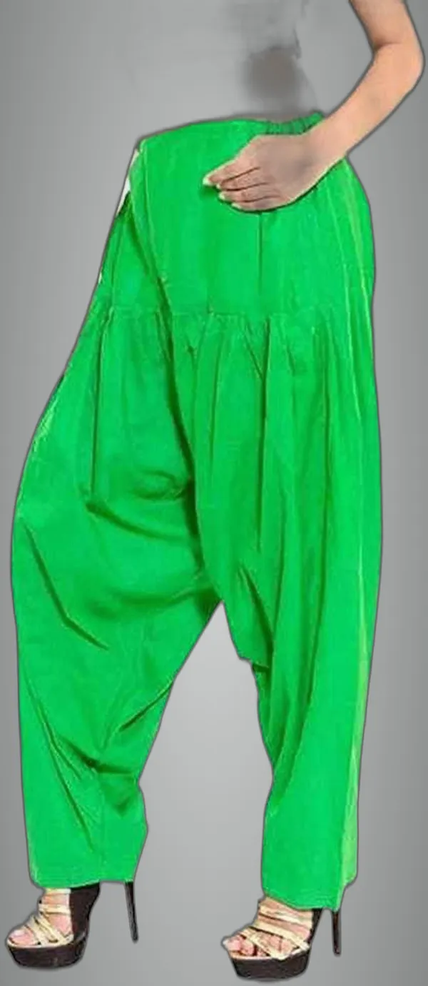 Green_Cotton_Solid_Patiala_For_Women