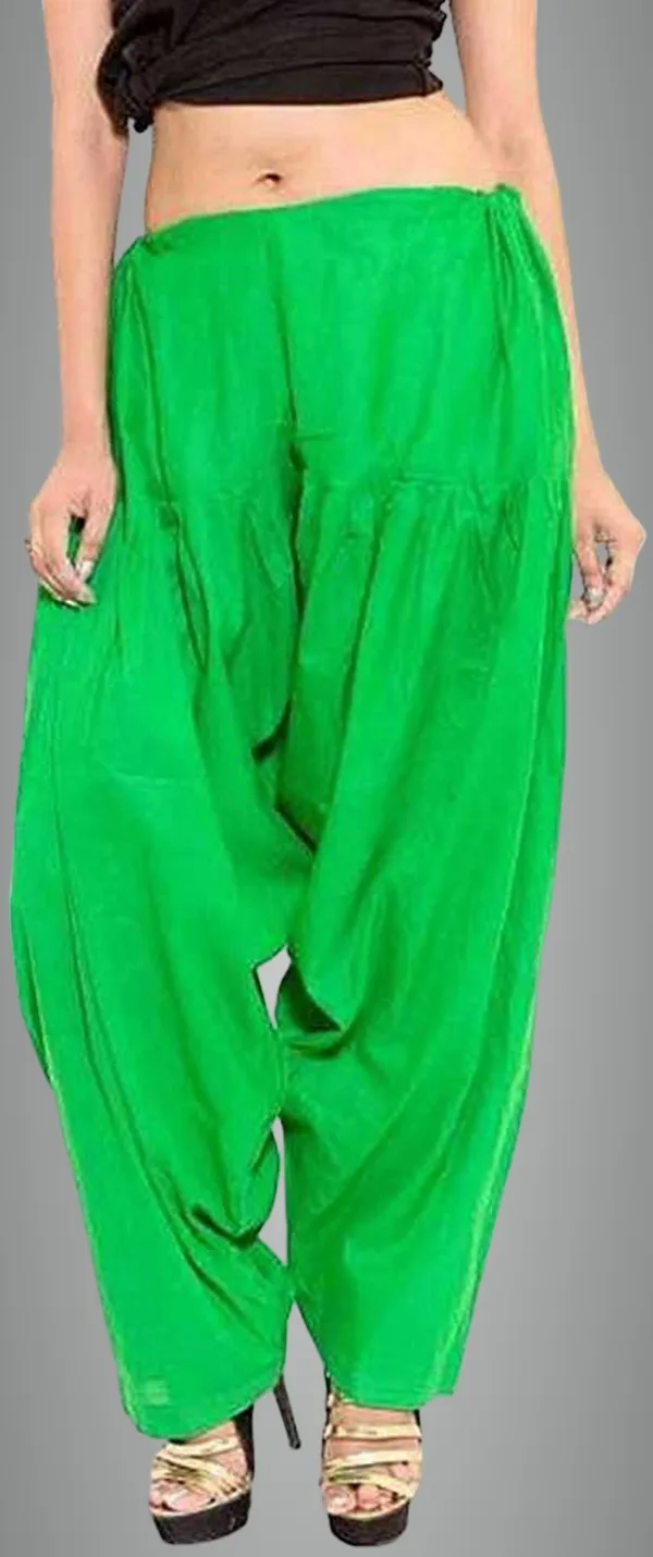 Green_Cotton_Solid_Patiala_For_Women