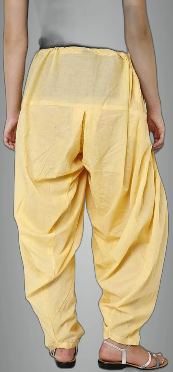 Yellow_Cotton_Solid_Patiala_For_Women