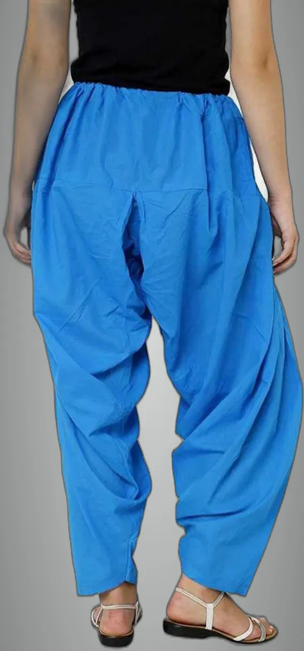 Blue_Cotton_Solid_Patiala_For_Women