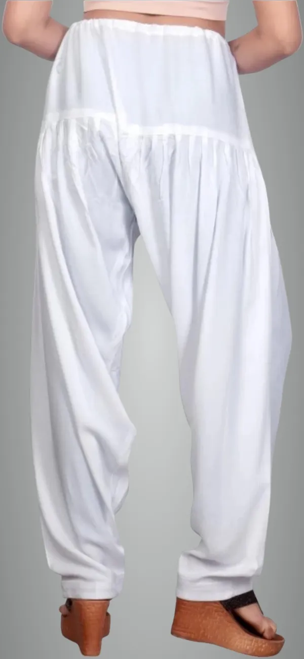 White_Indi_Viscose_Rayon_Solid_Patiala_For_Women
