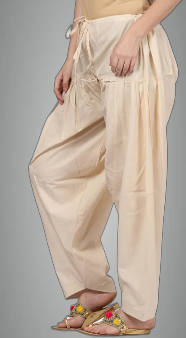Beige_Cotton_Blend_Solid_Salwar_For_Women