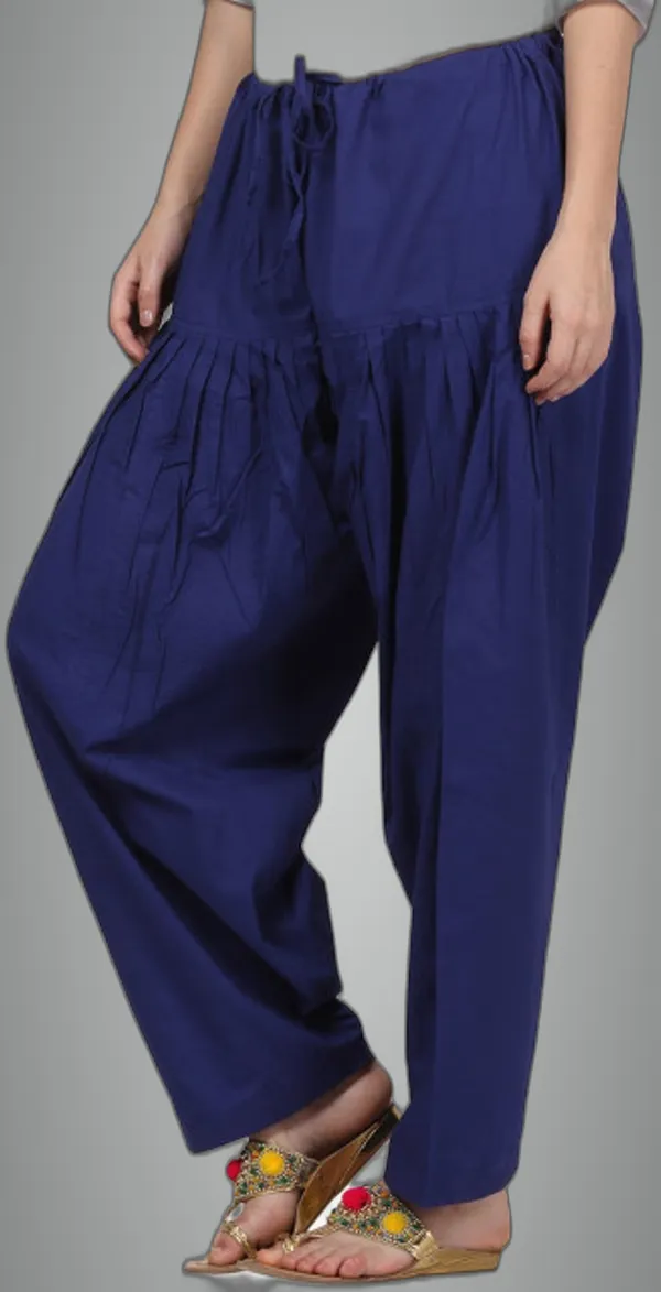Blue_Cotton_Blend_Solid_Salwar_For_Women