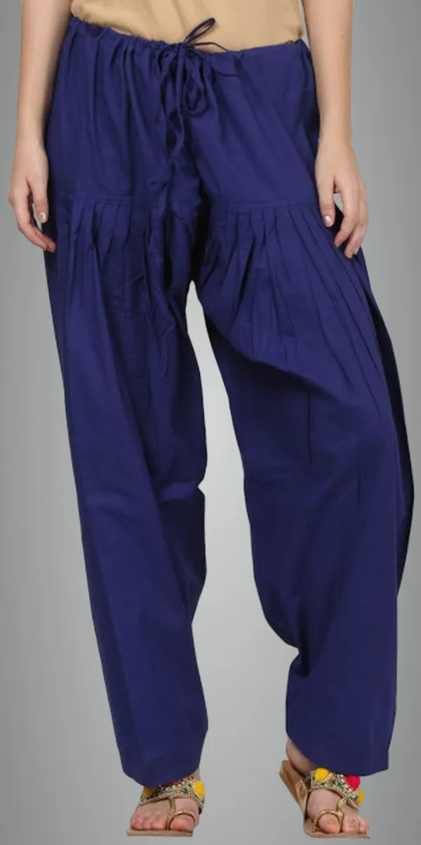 Blue_Cotton_Blend_Solid_Salwar_For_Women