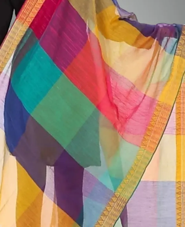 Multicolor_Silk_Blend_Checke_Dupatta_For_Women