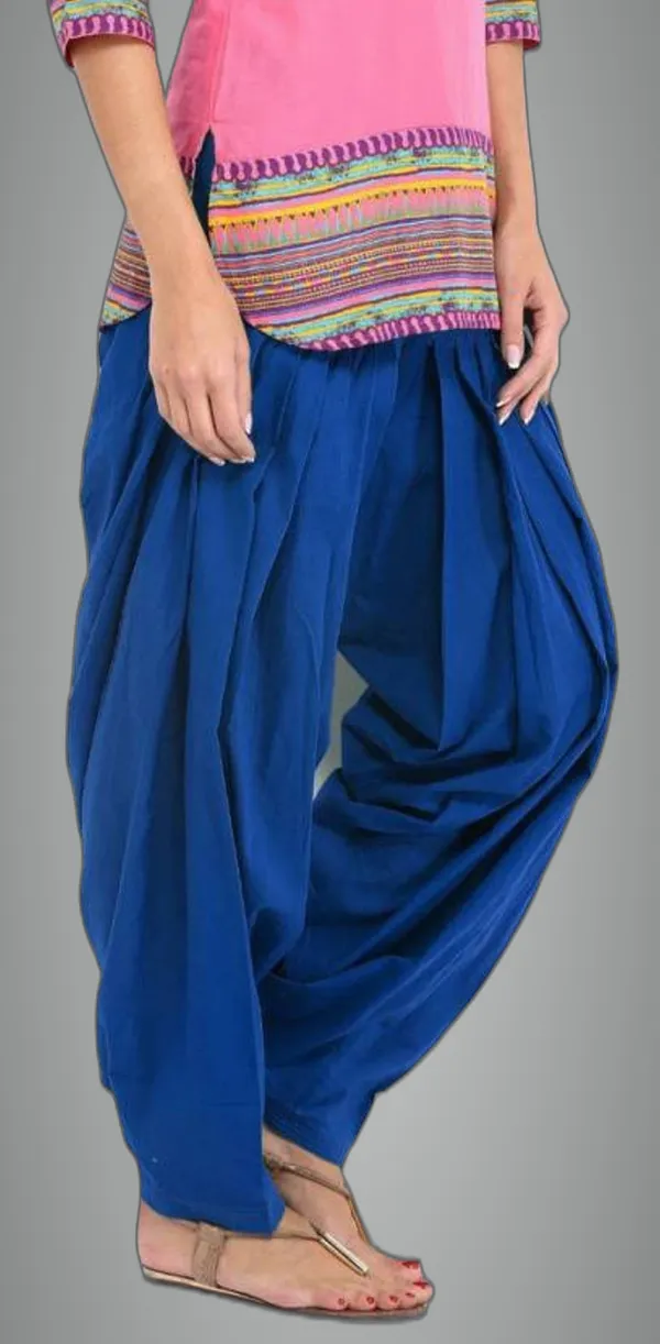 Blue_Cotton_Blend_Solid_Salwar_For_Women