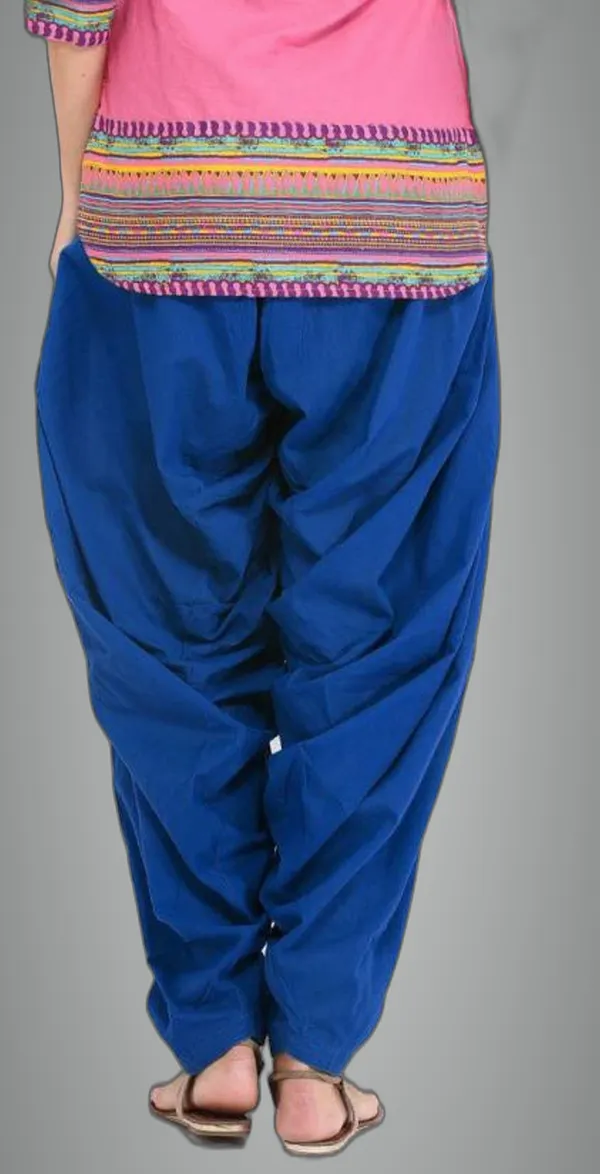 Blue_Cotton_Blend_Solid_Salwar_For_Women
