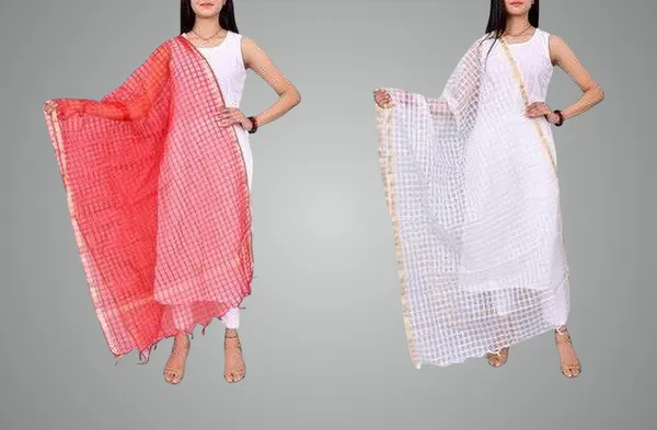 Multicolor_Net_Checke_Dupatta_For_Women