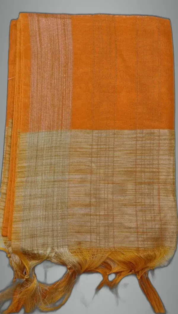 Orange_Silk_Blend_Woven_Dupatta_For_Women