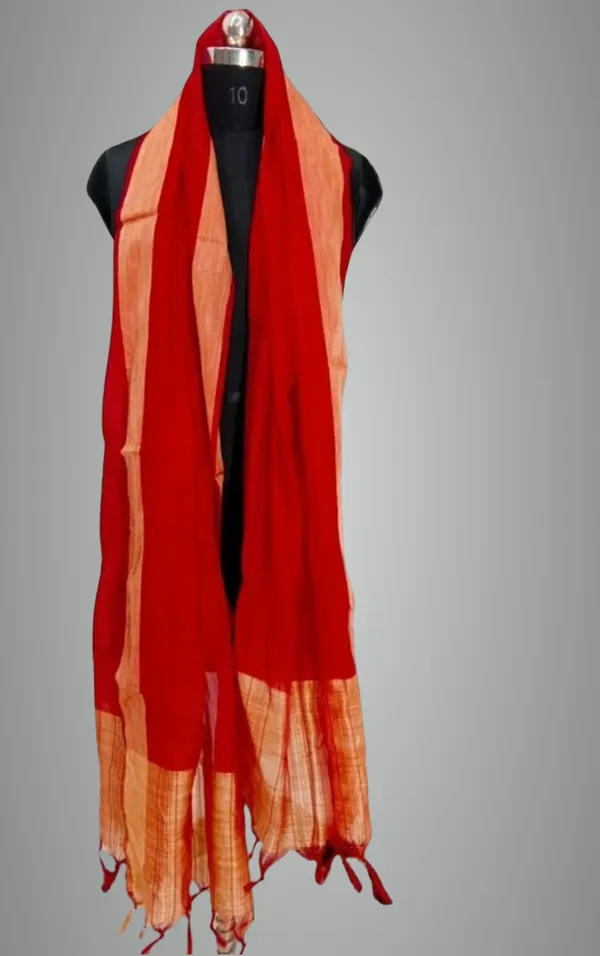 Red_Silk_Blend_Woven_Dupatta_For_Women