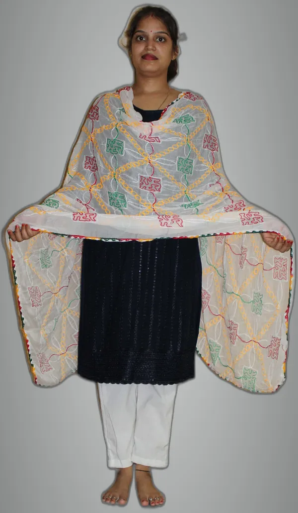 White_Chiffon_Embroide_Dupatta_For_Women